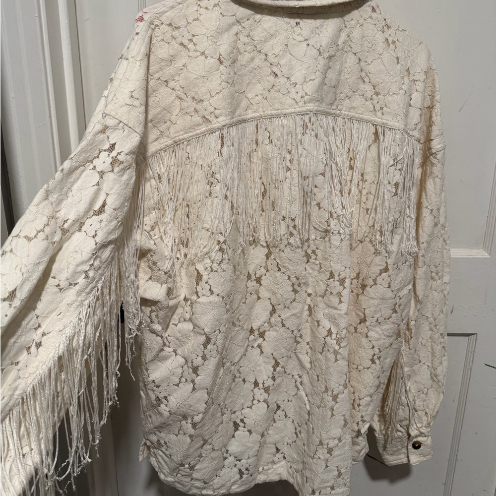 Shyanne Lace jacket with fringe boho rodeo